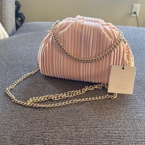 LC Lauren Conrad Blush Pleated Shoulder Bag